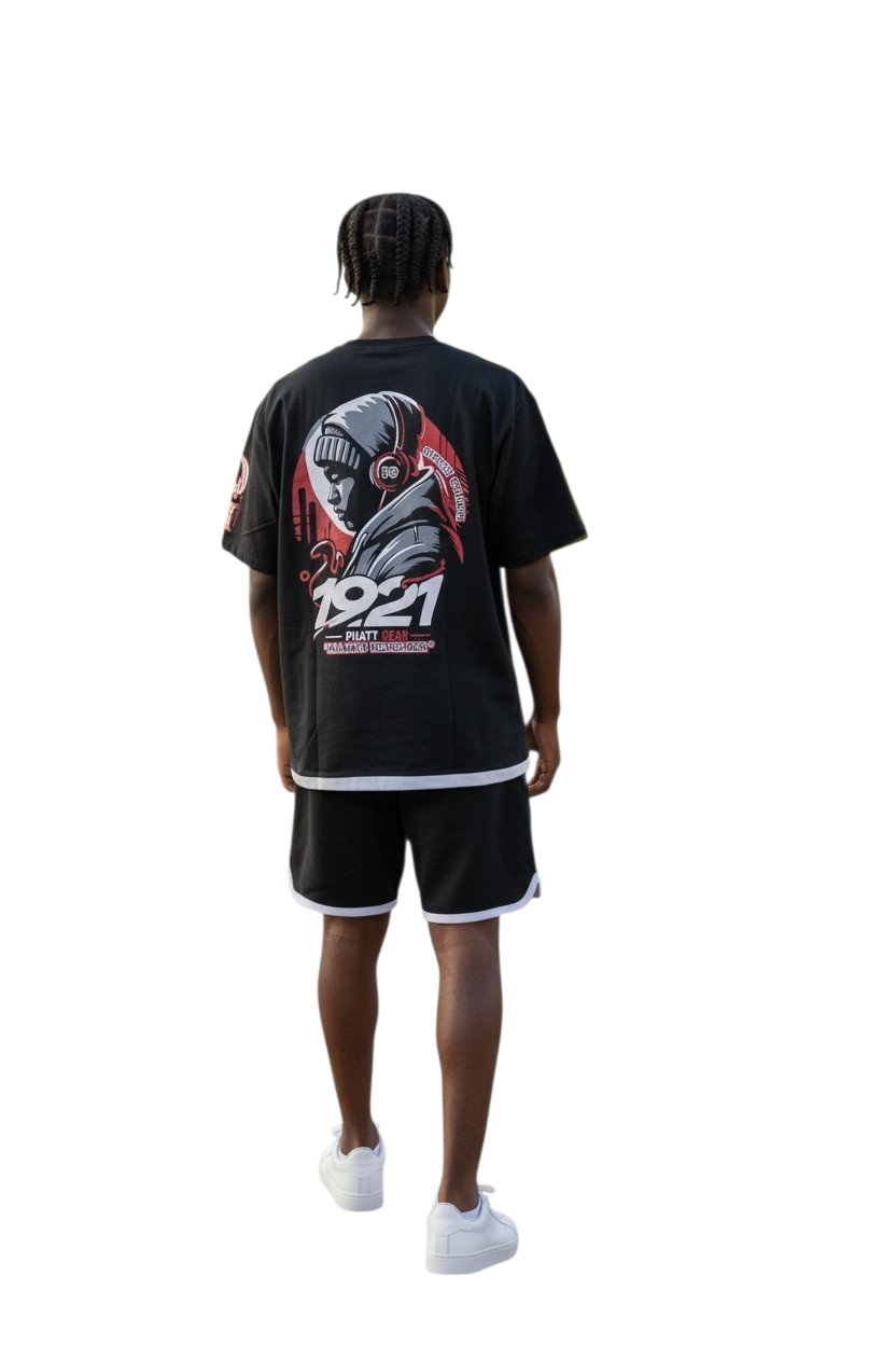 Black Wallstreet Mindset Short Set Black/Red/White