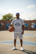 Black Wallstreet Mindset Short Set Gray/Blue/White